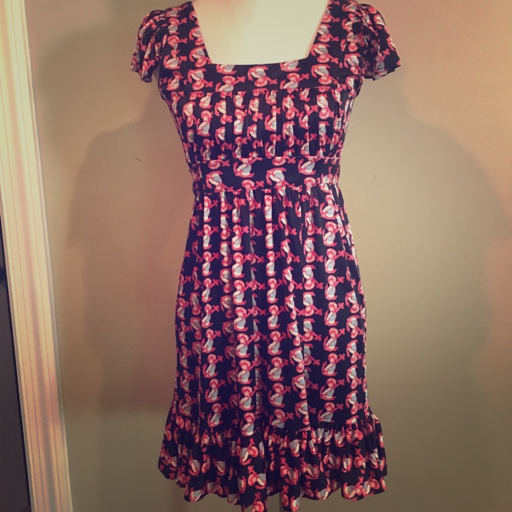 Betsey Johnson Dress Size S Black Pink Sailor Girl